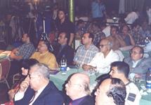 جانب من الحضور ويظهر في الصورة الشاعر محمد التهامى والشاعر الغنائى اللواء مصطفى ماهر